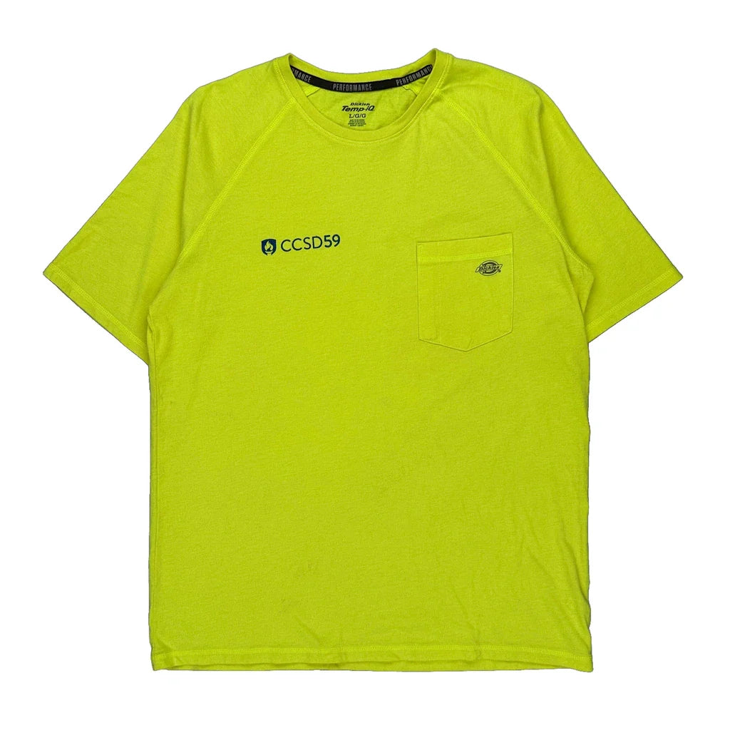 Dickies T-Shirt - Large Yellow Cotton Refurbished - Thrifted (note: this is a term often used to describe second- refurbished available on Cerqular