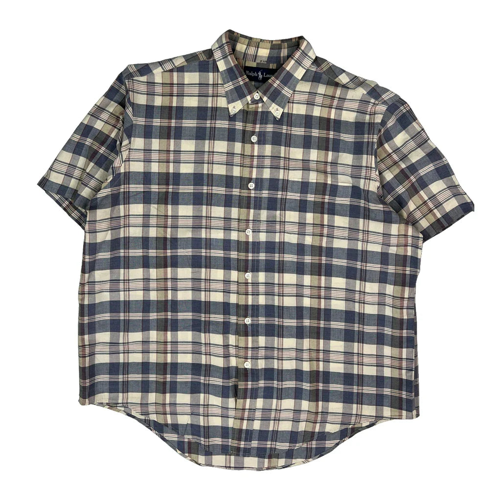 Ralph Lauren Checked Short Sleeve Shirt - XL Multicoloured Cotton Refurbished - Thrifted (note: this is a term often used to describe second- refurbished available on Cerqular