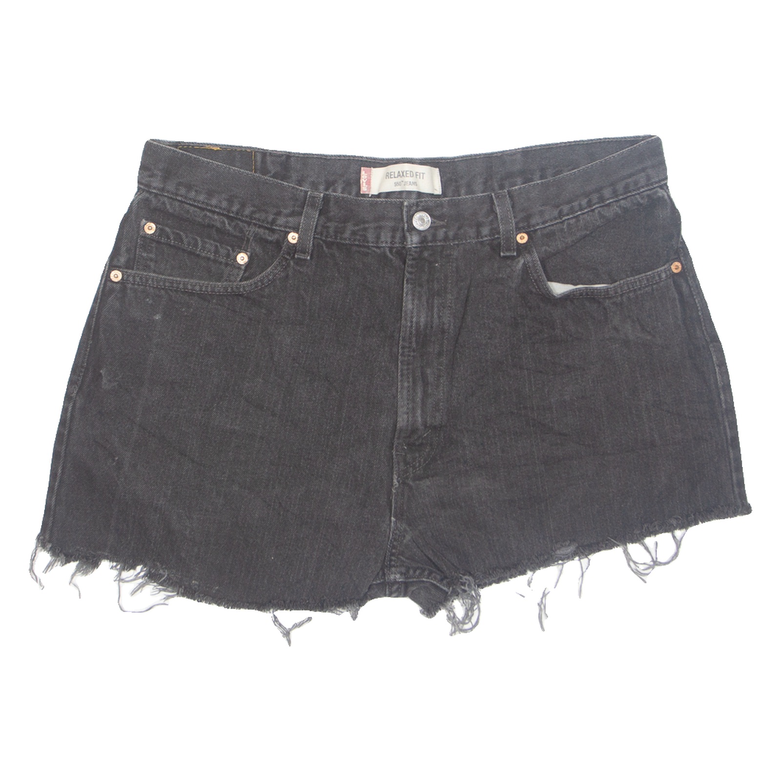 LEVI'S Cut Off 550 Womens Denim Shorts Black XL W38 Refurbished - N/A refurbished available on Cerqular