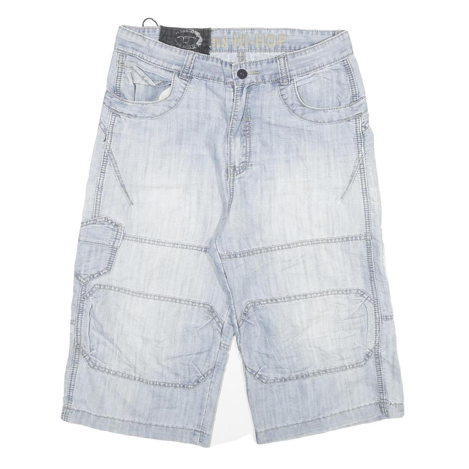 HI-HOP Mens Shorts Blue Casual XL W31 Cotton Blend Comfortable Lightweight Refurbished - N/A refurbished available on Cerqular