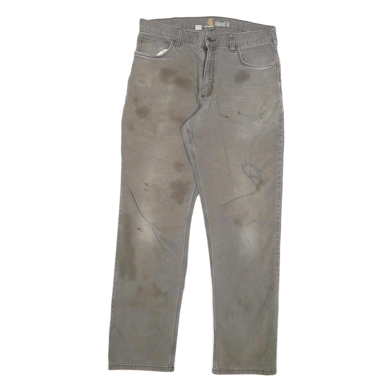 CARHARTT Mens Jeans Grey Regular Straight Cotton Blend W32 L31 Relaxed Fit Refurbished - N/A refurbished available on Cerqular