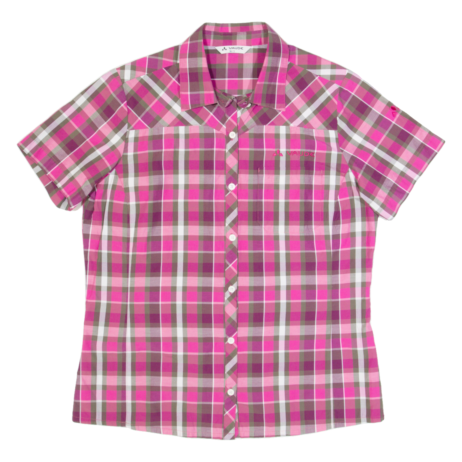 VAUDE Womens Shirt Pink Check S Refurbished - N/A refurbished available on Cerqular