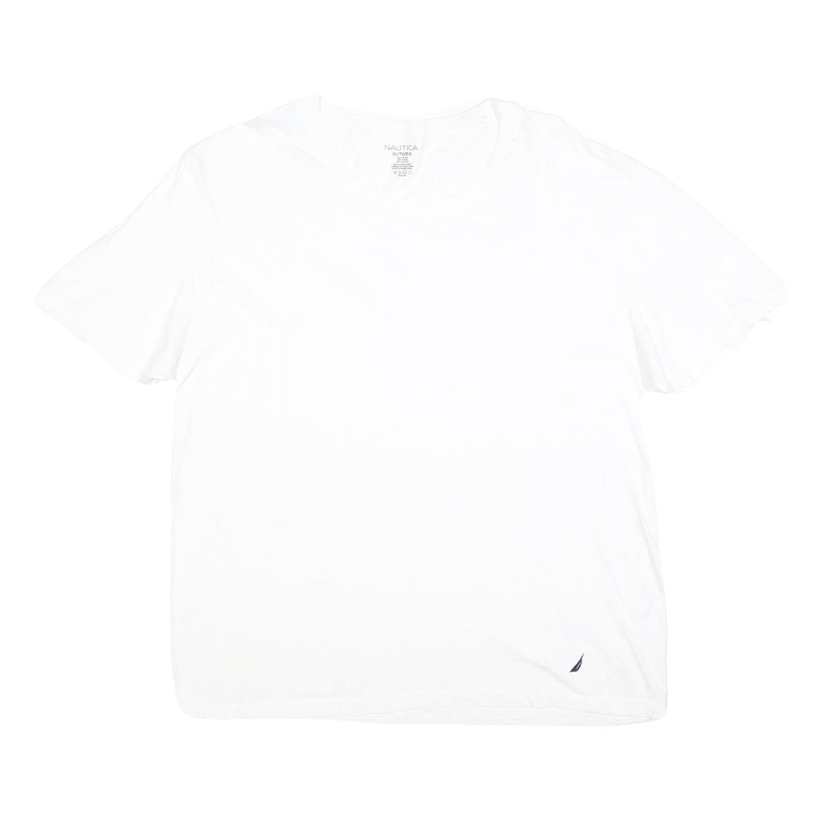NAUTICA Mens White Classic T-Shirt XL Short Sleeve Crew Neck Cotton Blend Refurbished - N/A refurbished available on Cerqular
