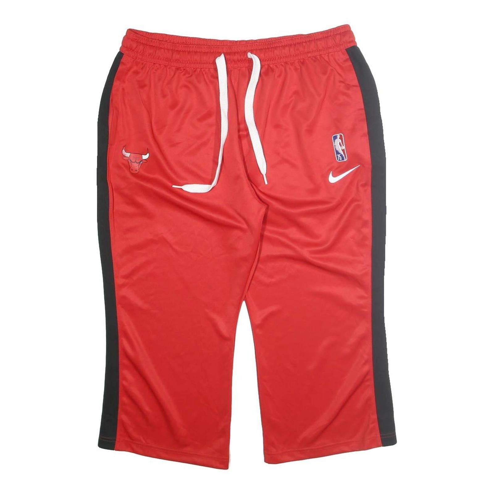 NIKE Mens Joggers Red & Black Relaxed Straight 2XL W36 L25 NBA Chicago Bulls Refurbished - N/A refurbished available on Cerqular