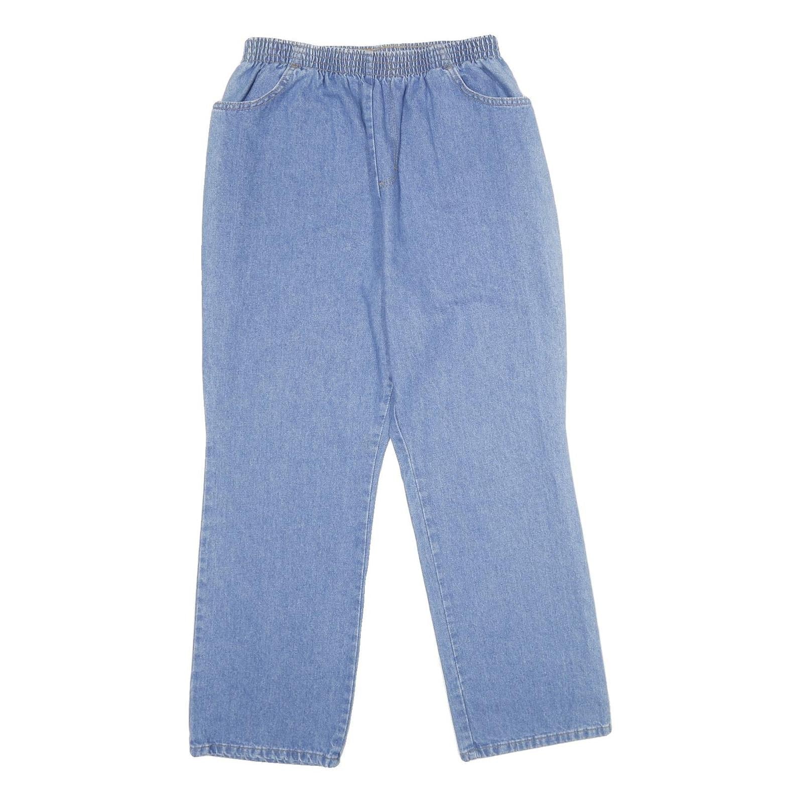 CHIC Womens Jeans Blue Relaxed Straight Denim W28 L30 Elasticated Waistband Refurbished - N/A refurbished available on Cerqular