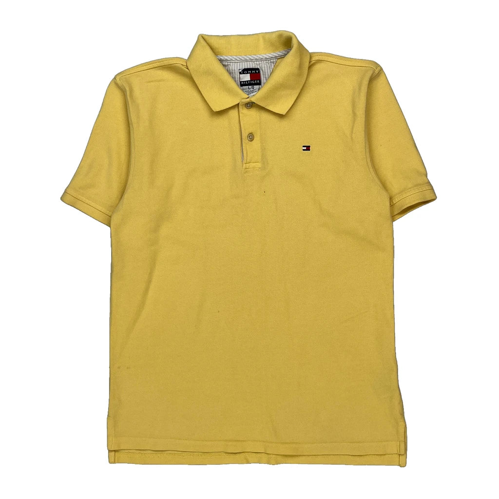Tommy Hilfiger Polo Shirt - Large Yellow Cotton Refurbished - Thrifted (note: this is a term often used to describe second- refurbished available on Cerqular