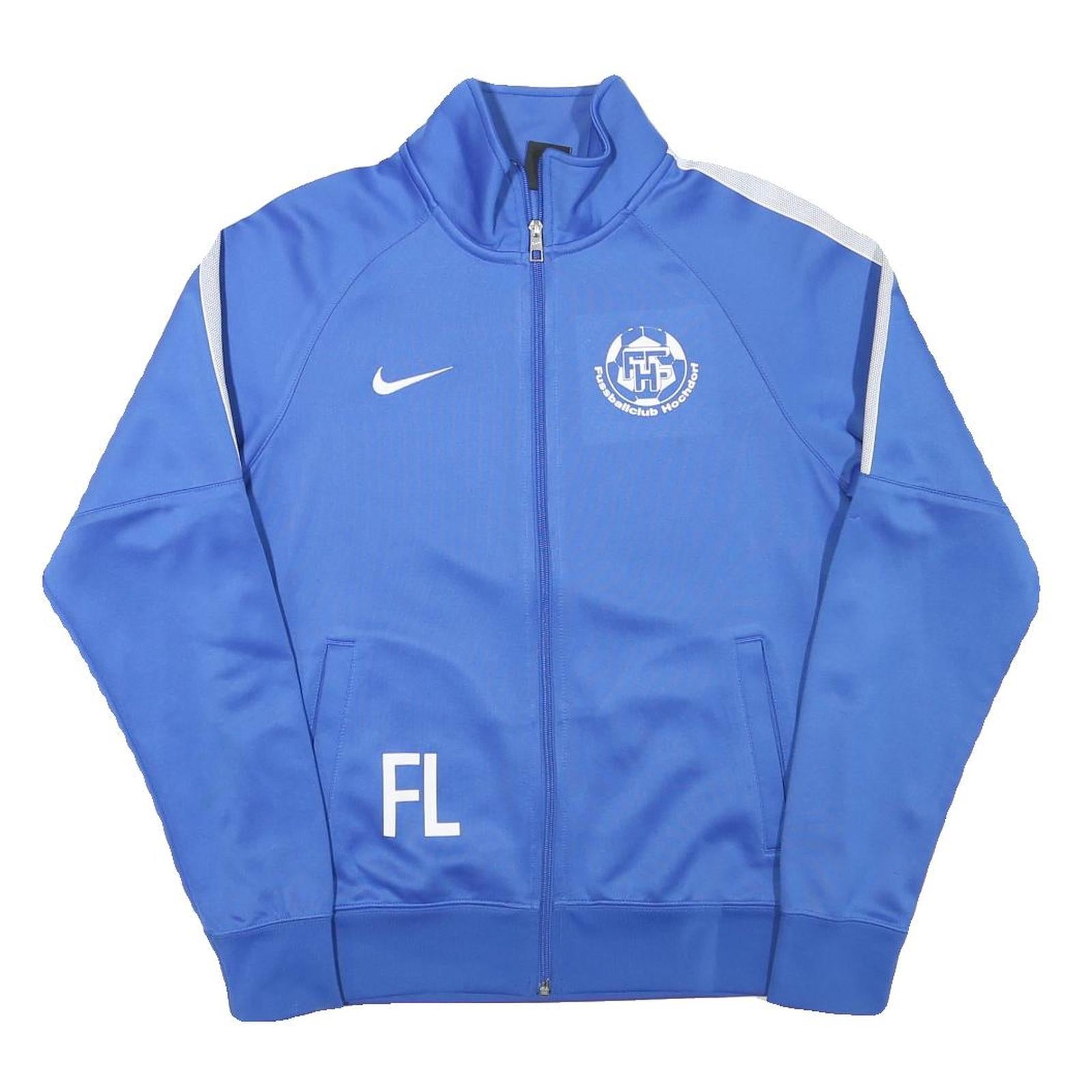 NIKE Mens Blue Jacket S Polyester Blend Plain Zip Track Sports Football Club Refurbished - N/A refurbished available on Cerqular