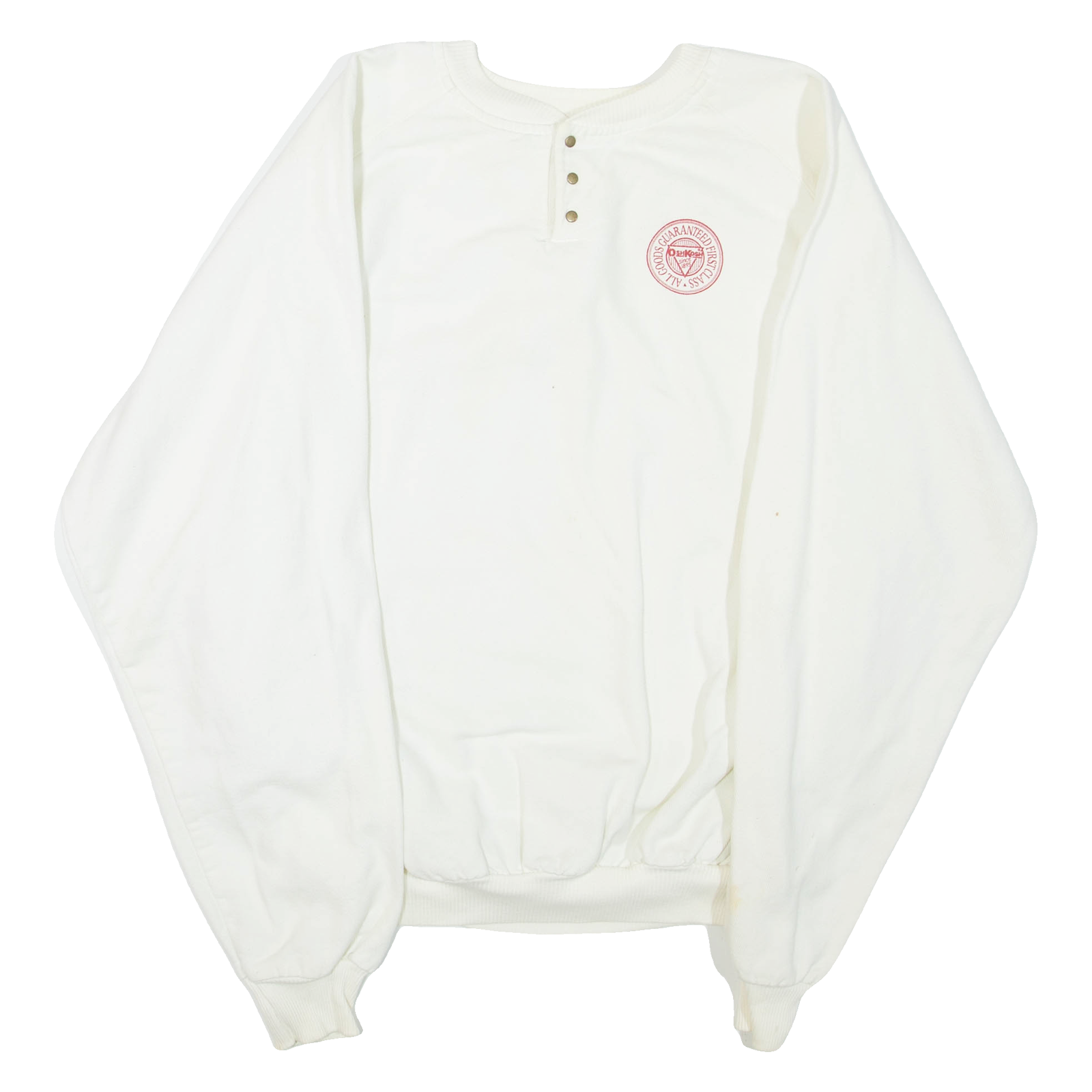 OSHKOSH Mens Sweatshirt White Button Neck M Refurbished - N/A refurbished available on Cerqular