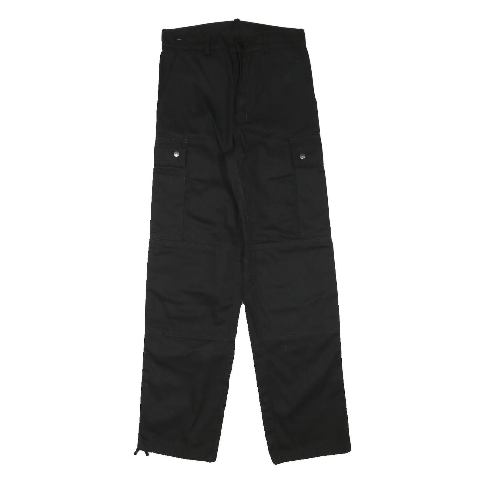 Mens Black Regular Fit Cotton Blend Cargo Style Trousers W29 L32 Functional Refurbished - N/A refurbished available on Cerqular