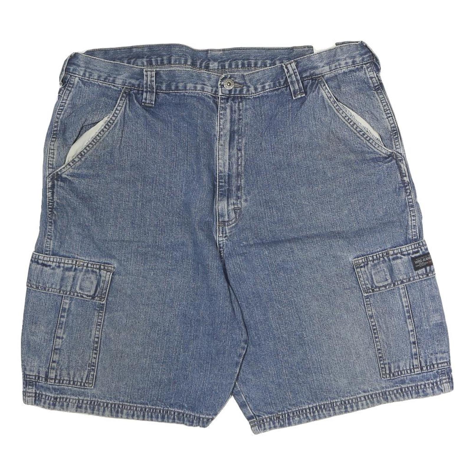 WRANGLER Mens Denim Blue Cargo Shorts 2XL W40 Casual Cotton Relaxed Fit Refurbished - N/A refurbished available on Cerqular