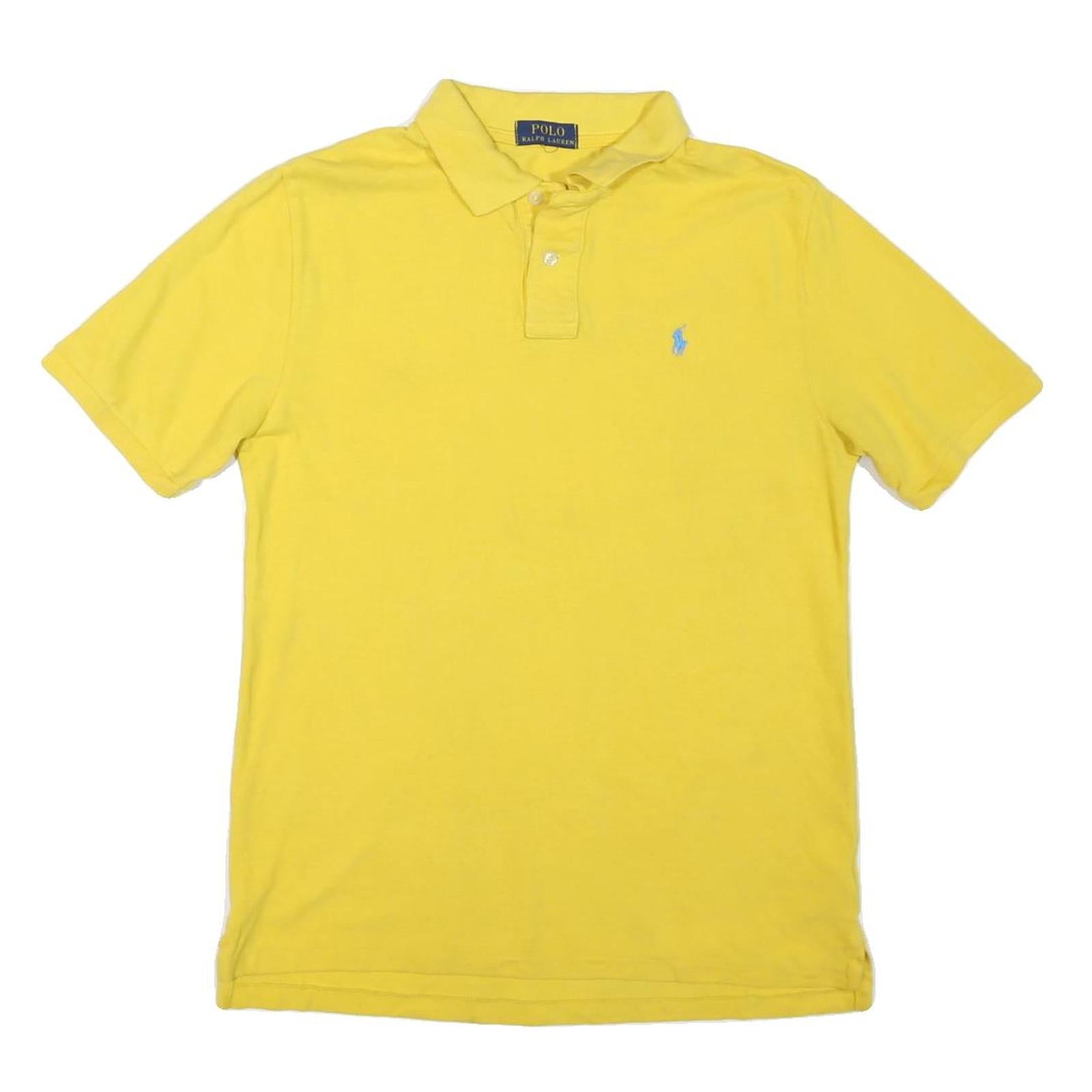 POLO RALPH LAUREN Mens Yellow Polo Shirt Short Sleeve Embroidered Logo M Cotton Refurbished - N/A refurbished available on Cerqular
