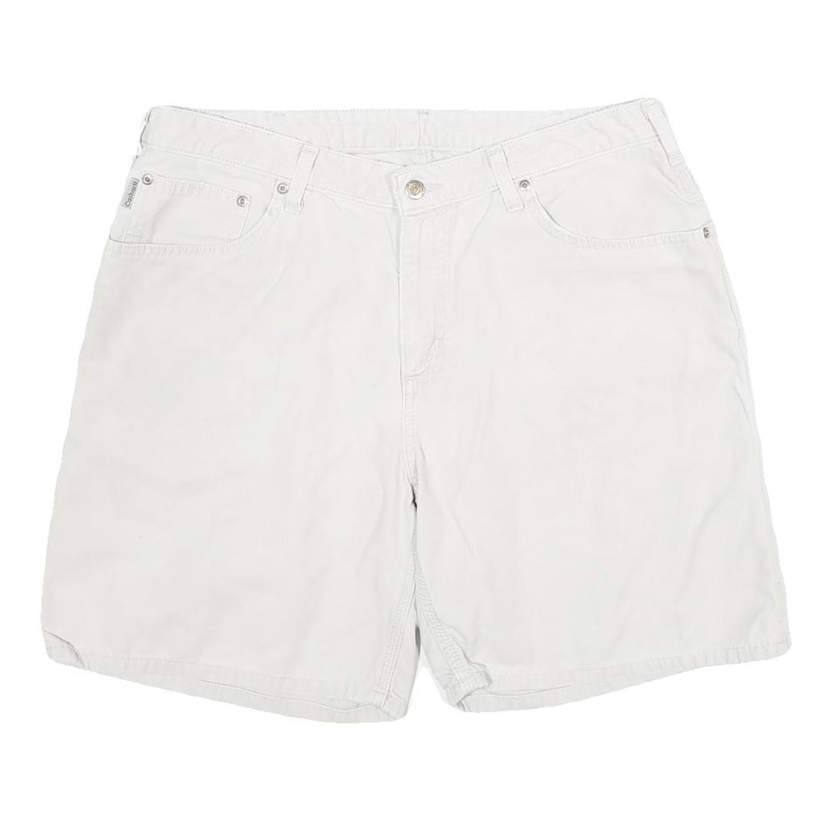 CARHARTT Mens Cotton White Casual Shorts L W34 Utility Workwear Pockets Refurbished - N/A refurbished available on Cerqular