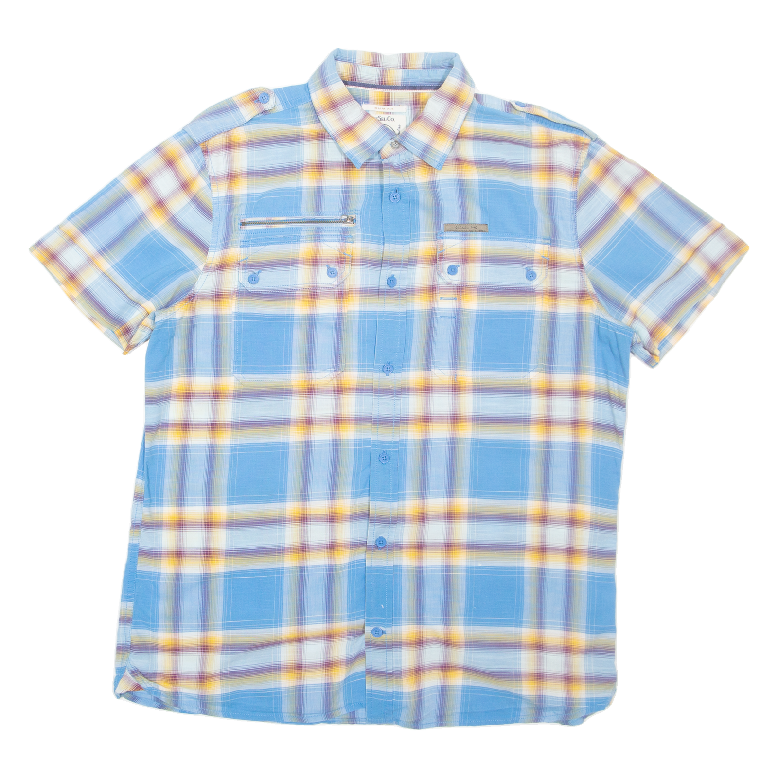 DIESEL Slim Fit Mens Shirt Blue Check XL Refurbished - N/A refurbished available on Cerqular