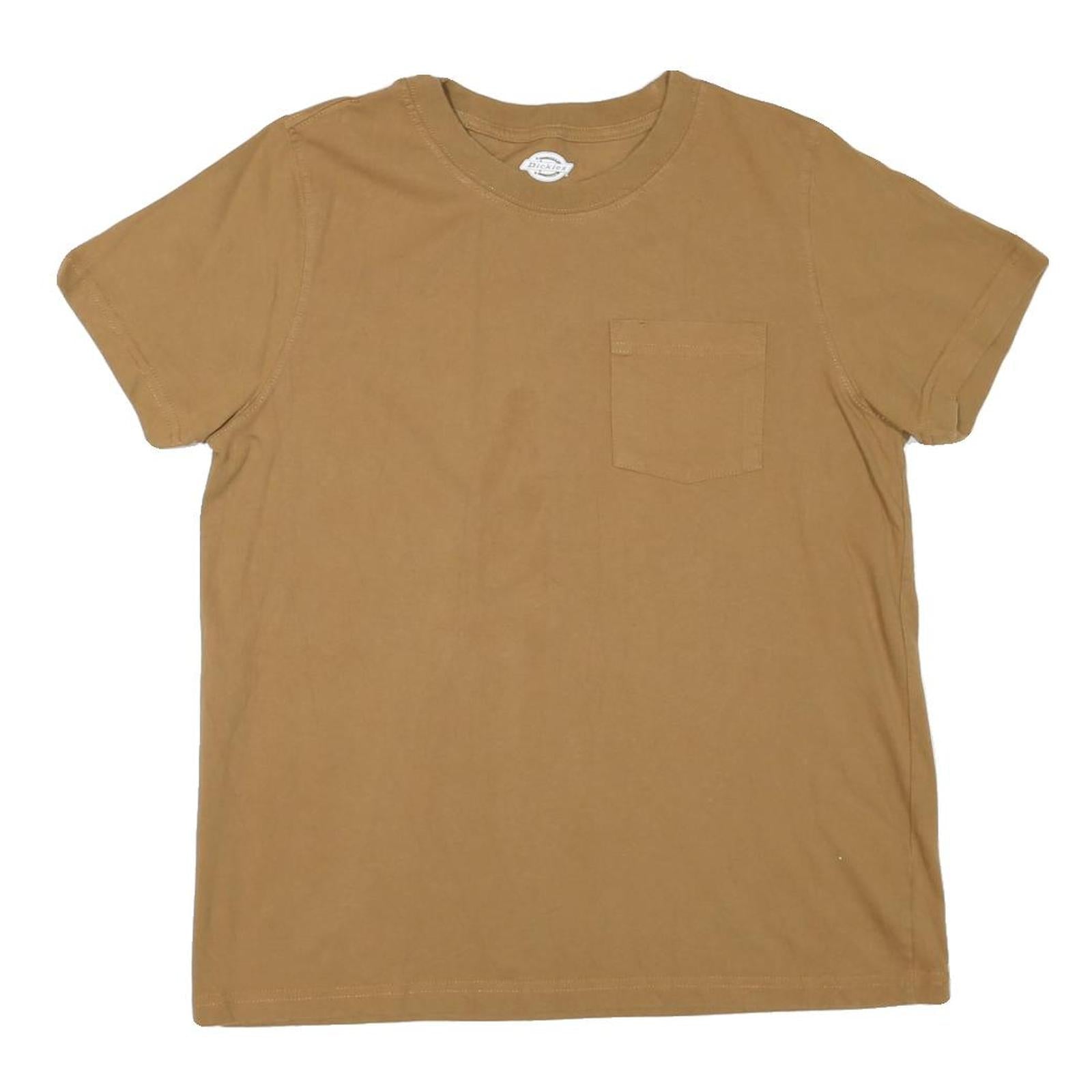 DICKIES Mens Brown Pocket T-Shirt L Short Sleeve Crew Neck Cotton Blend Casual Refurbished - N/A refurbished available on Cerqular