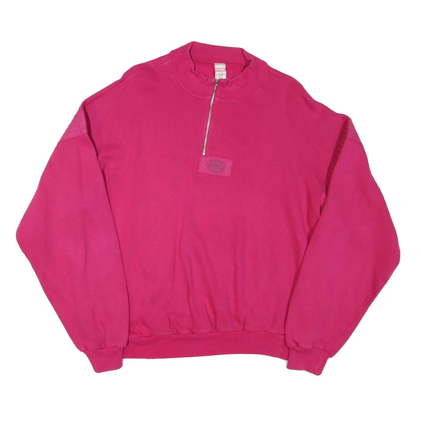 YORK Mens Pink 1/4 Zip L Sweatshirt Cotton Blend Casual Pullover Refurbished - N/A refurbished available on Cerqular
