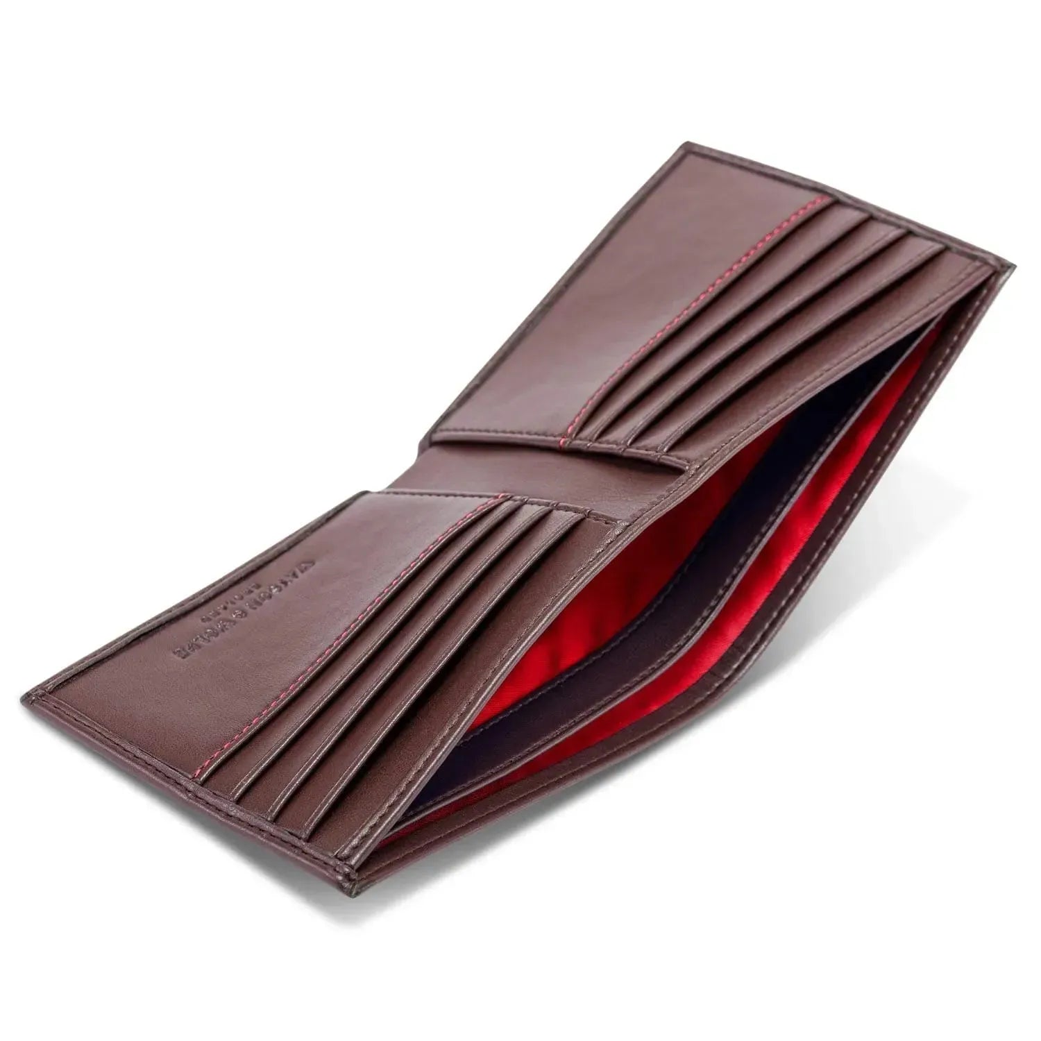 Bifold Wallet in Chestnut Brown & Red Refurbished - Watson & Wolfe refurbished available on Cerqular