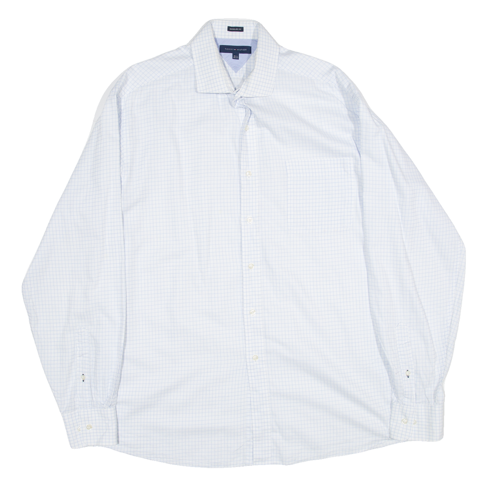 TOMMY HILFIGER Regular Fit Mens Shirt Blue Gingham Long Sleeve XL Refurbished - N/A refurbished available on Cerqular