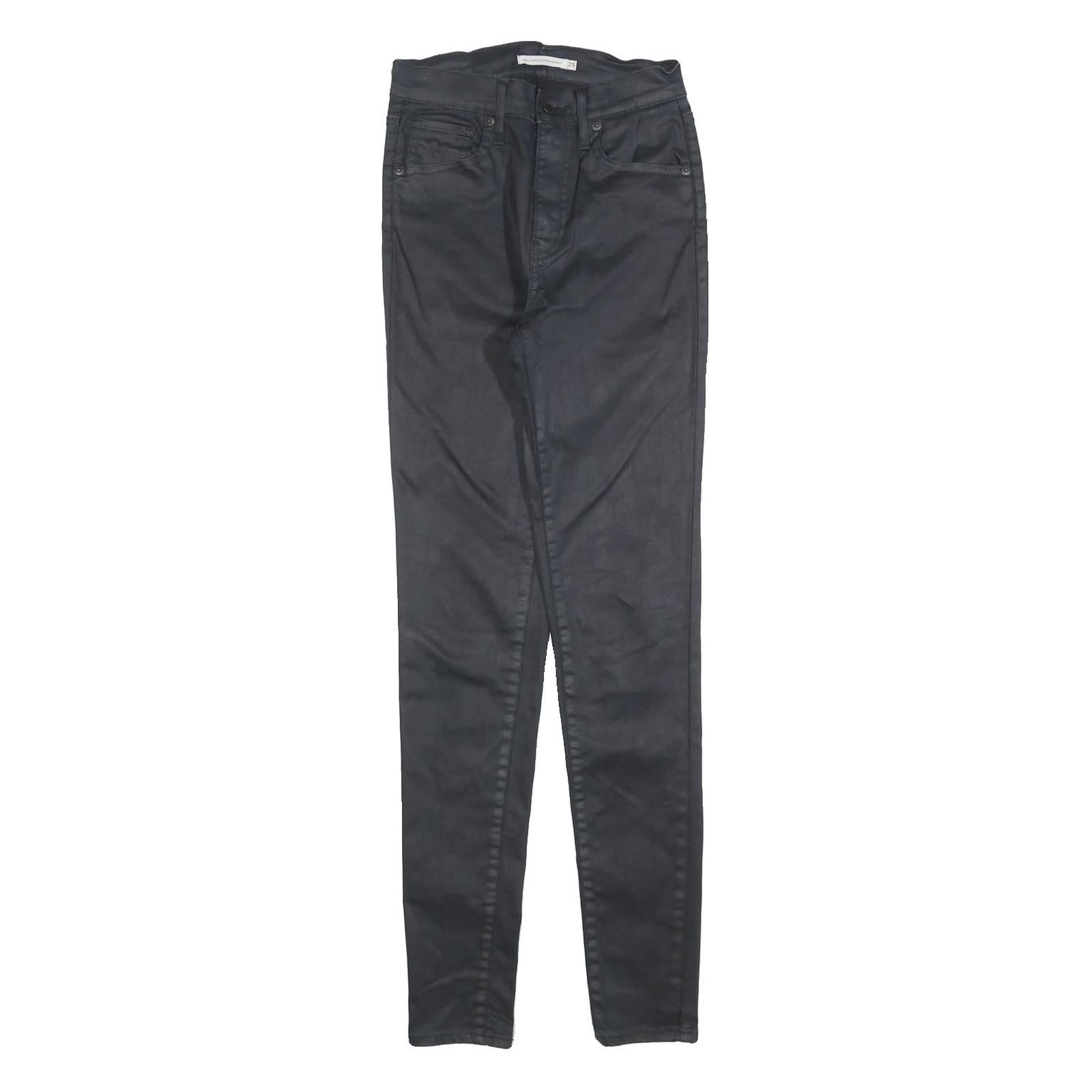 LEVI'S Womens Cotton Blend Black Slim Skinny Trousers W25 L32 Stylish Zip Refurbished - N/A refurbished available on Cerqular