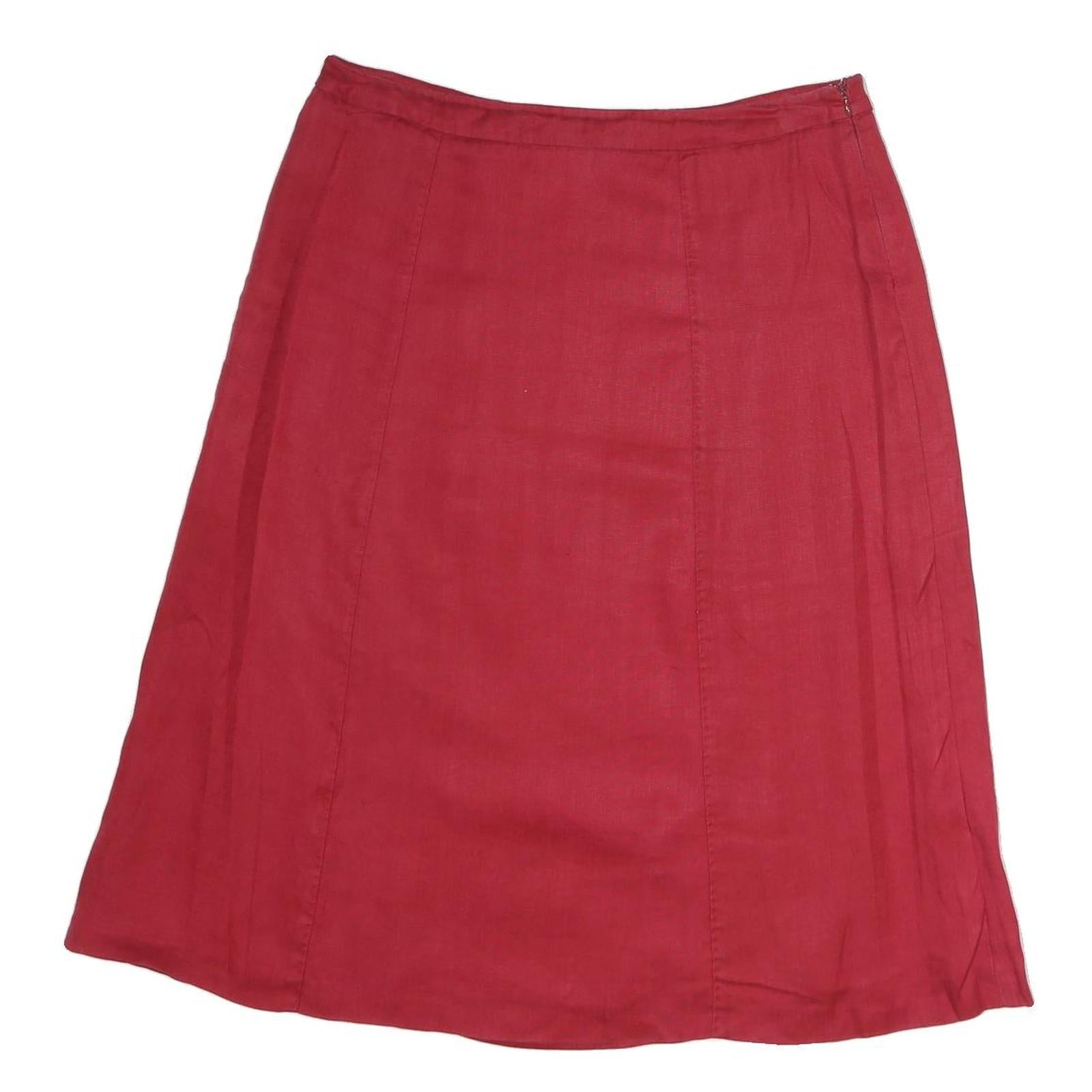 MAX MARA Womens Red Cotton A-Line Knee Length Woven Skirt L Stylish Casual Wear Refurbished - N/A refurbished available on Cerqular