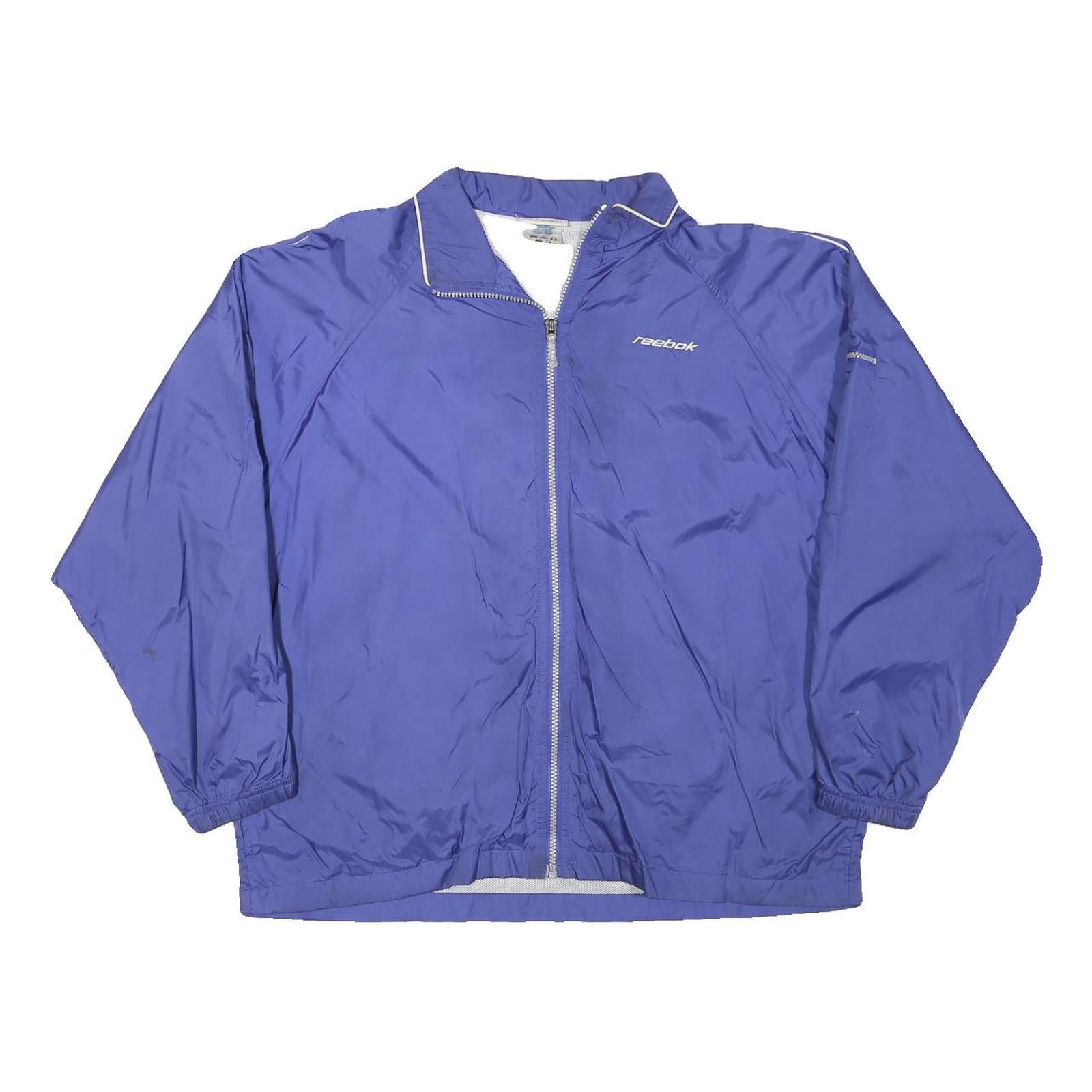 REEBOK Mens Blue Lightweight Jacket L Polyester Blend Plain Zip Up Sportswear Refurbished - N/A refurbished available on Cerqular