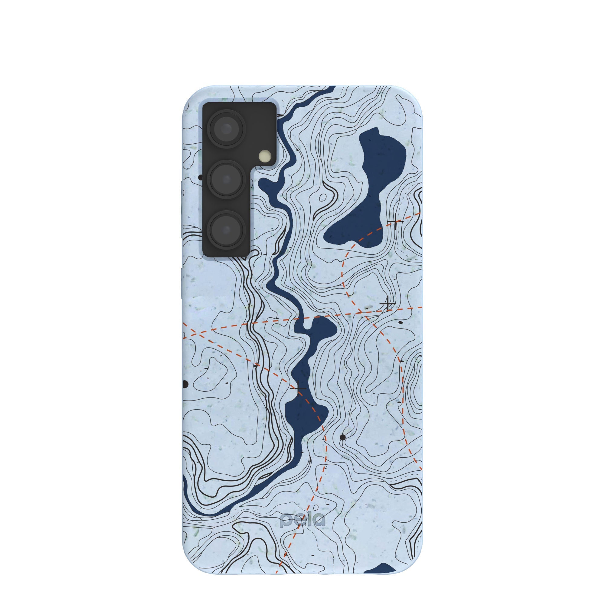 Powder Blue Contour Lines Samsung Galaxy S24+(Plus) Case Refurbished - Pela Case refurbished available on Cerqular