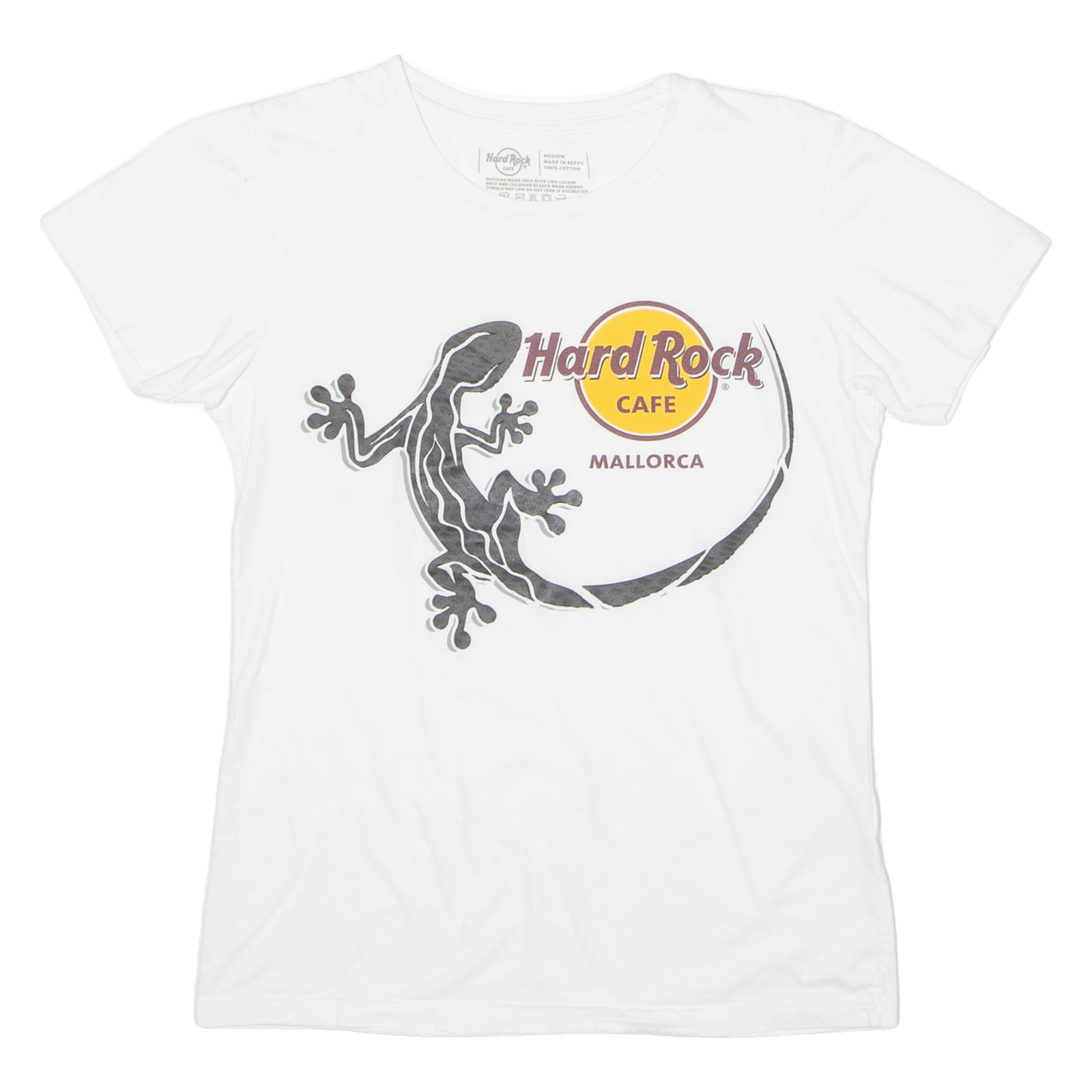 HARD ROCK CAFE Mallorca Womens T-Shirt White Crew Neck M Refurbished - N/A refurbished available on Cerqular