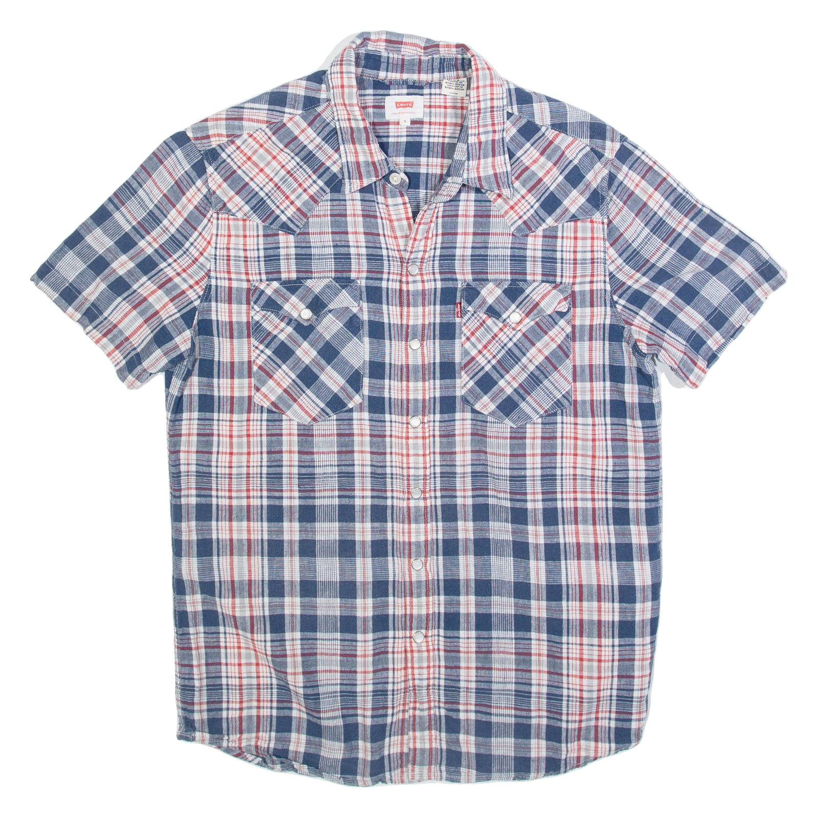 LEVI'S Mens Shirt Blue Plaid S Refurbished - N/A refurbished available on Cerqular