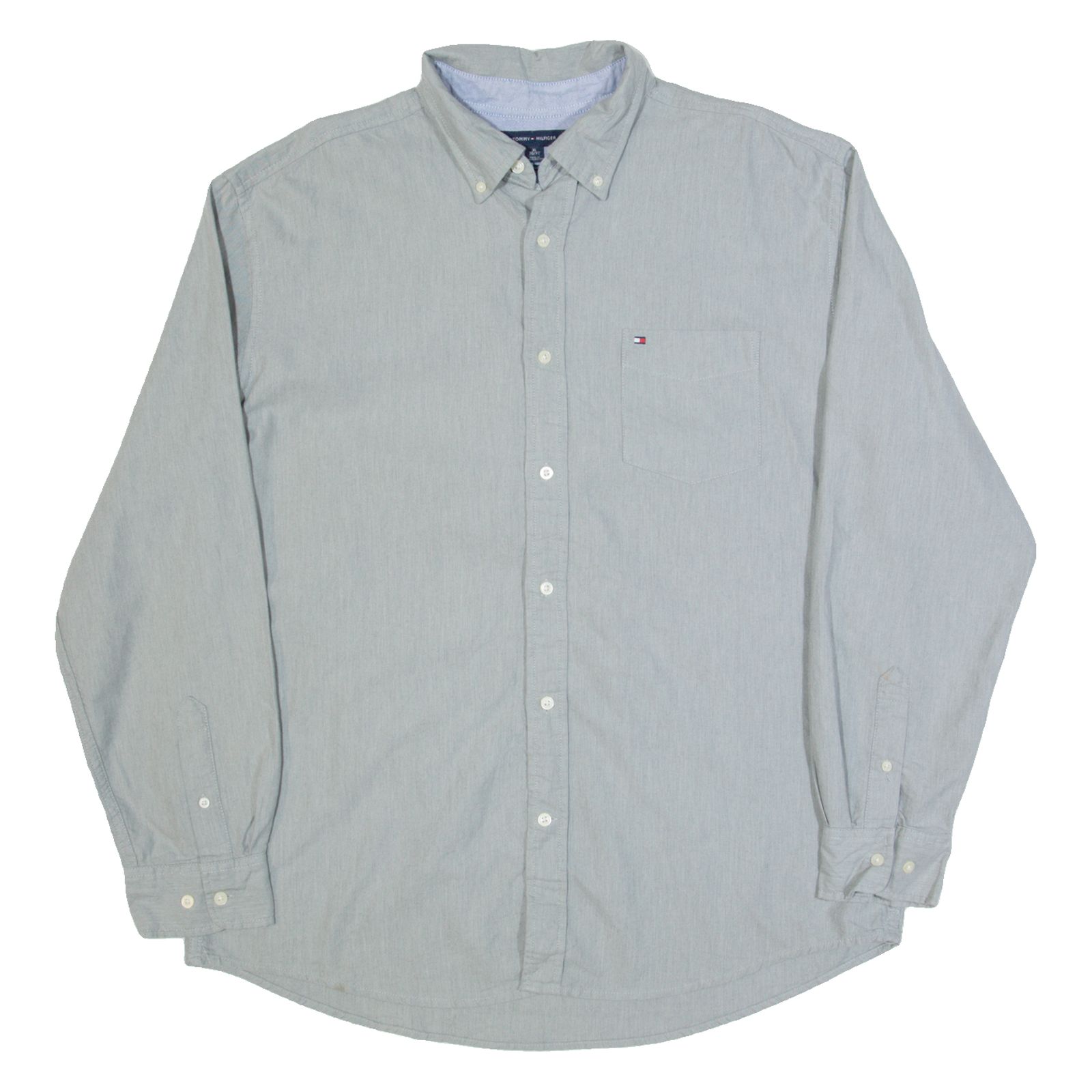TOMMY HILFIGER Mens Plain Shirt Grey Long Sleeve XL Refurbished - N/A refurbished available on Cerqular