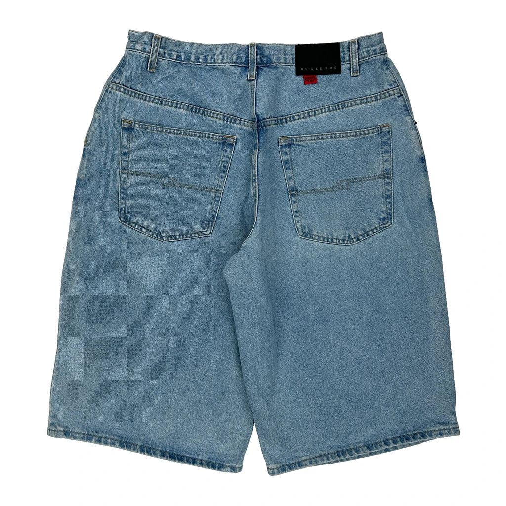 Bugle Boy Denim Shorts - 38W 12L Light Wash Cotton Refurbished - Thrifted (note: this is a term often used to describe second- refurbished available on Cerqular