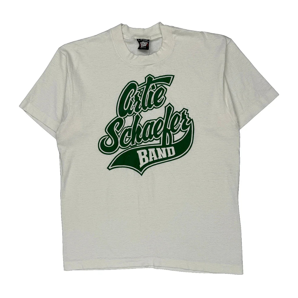 Buy Screen Stars Band T-Shirt - Large Green Cotton Blend Refurbished - $33.49 Screen Stars Band T-Shirt - Large Green Cotton Blend Refurbished - Thrifted (note: this is a term often used to describe second- refurbished available on Cerqular