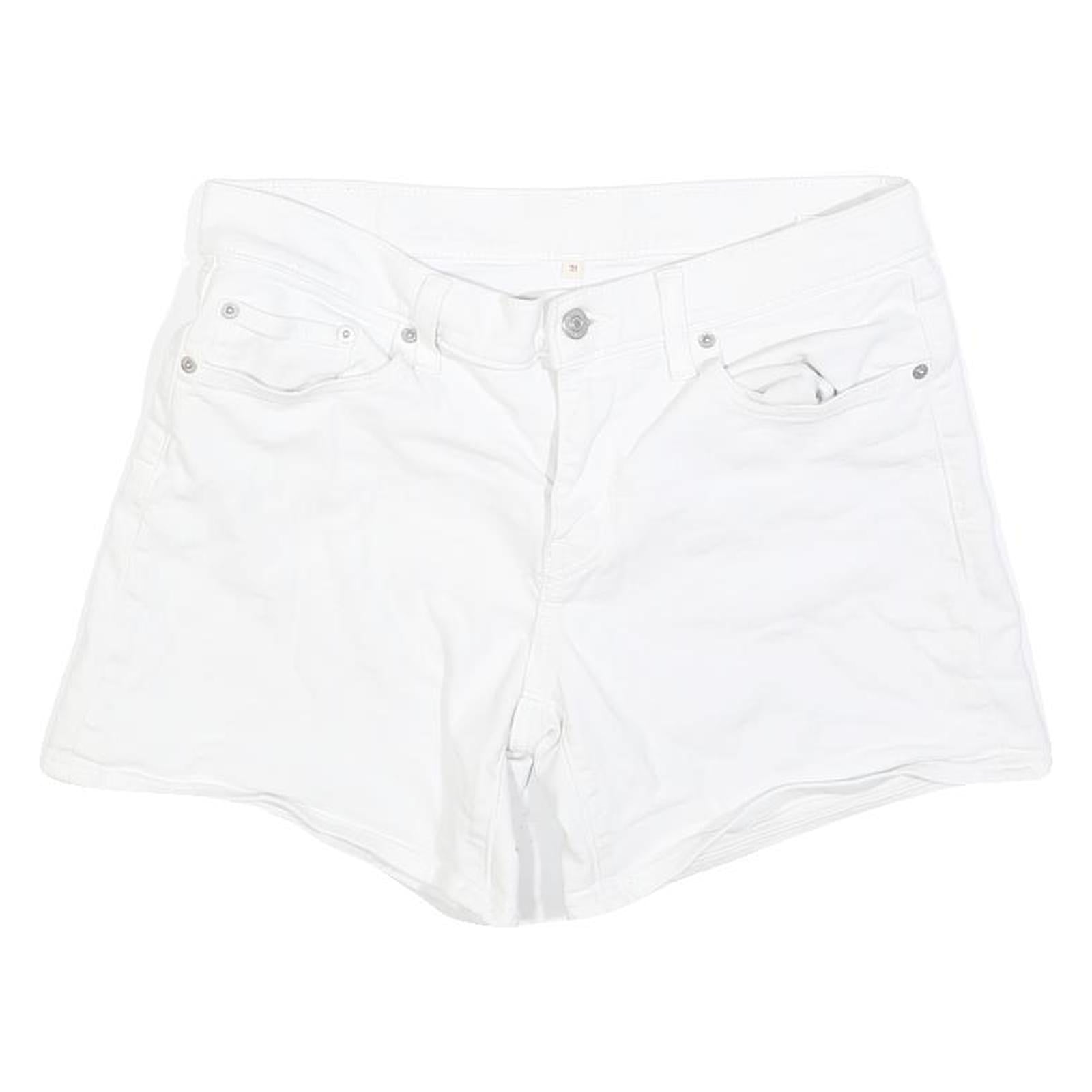 LEVI'S Womens White Cotton Blend Casual Shorts M W31 Classic Fit Denim Refurbished - N/A refurbished available on Cerqular