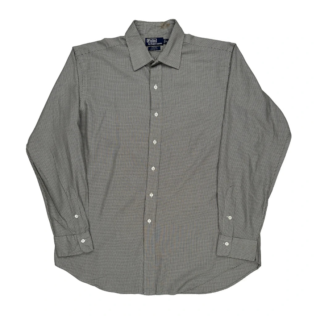 Polo By Ralph Lauren Shirt - XL Grey Cotton Refurbished - Thrifted (note: this is a term often used to describe second- refurbished available on Cerqular
