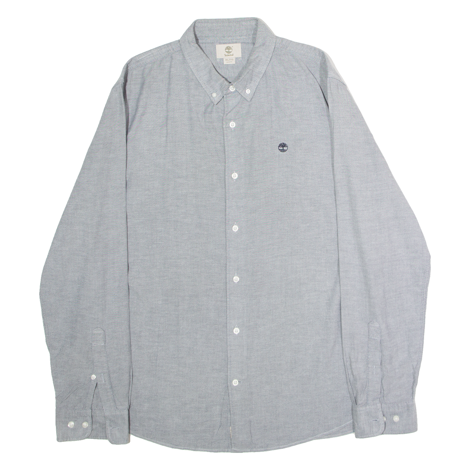 TIMBERLAND Slim Fit Mens Plain Shirt Grey Long Sleeve XL Refurbished - N/A refurbished available on Cerqular