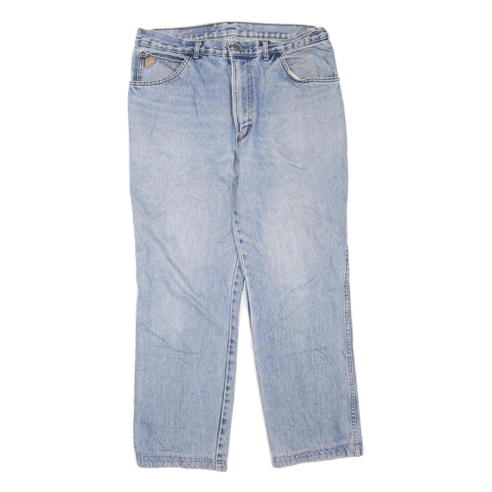 GOLD RIVER Mens Jeans Blue Regular Straight Denim Light W34 L28 Casual Classic Refurbished - N/A refurbished available on Cerqular