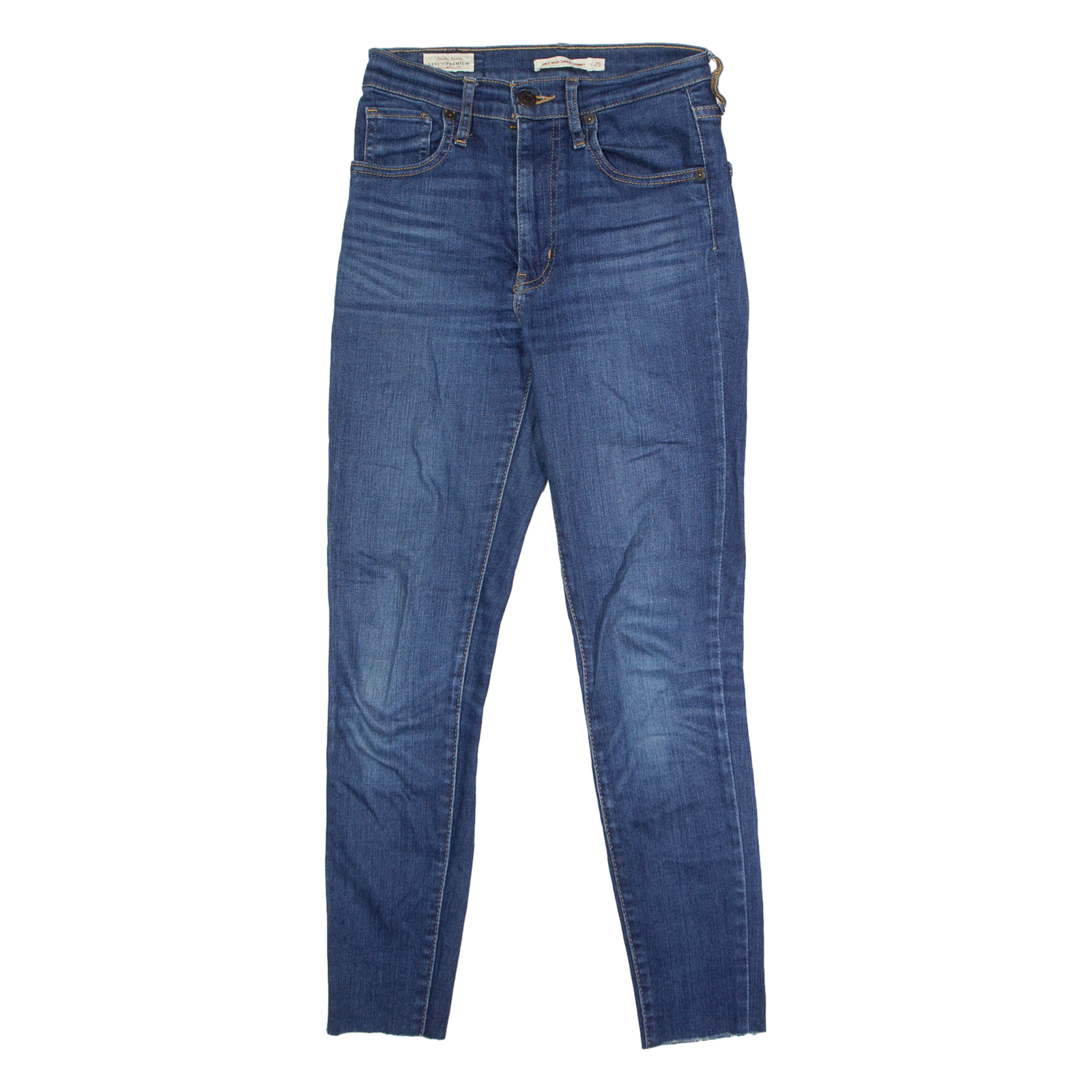 LEVI'S Mile High Super Womens Jeans Blue Regular Skinny Stone Wash W25 L25 Refurbished - N/A refurbished available on Cerqular