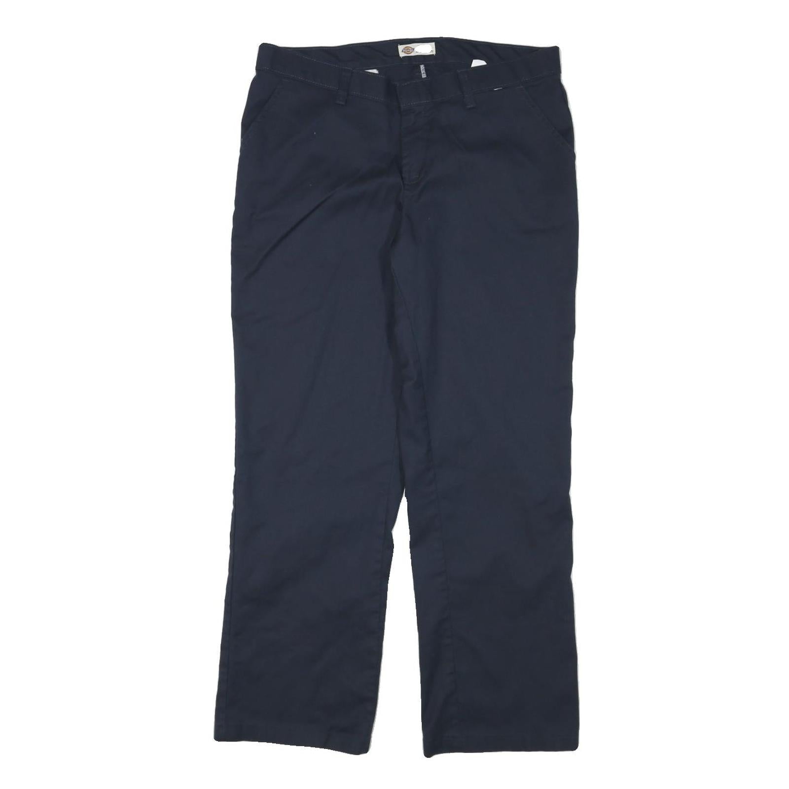 DICKIES Womens Cotton Blend Navy Regular Fit Straight Leg Trousers W32 L28 Refurbished - N/A refurbished available on Cerqular