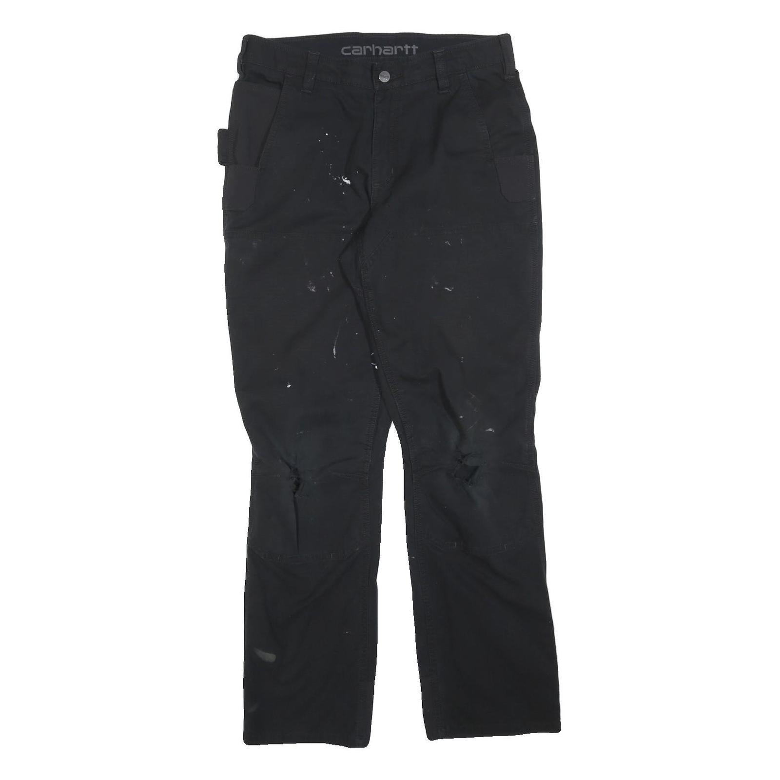 CARHARTT Mens Cotton Blend Black Regular Fit Trousers W32 L30 Workwear Zip Refurbished - N/A refurbished available on Cerqular