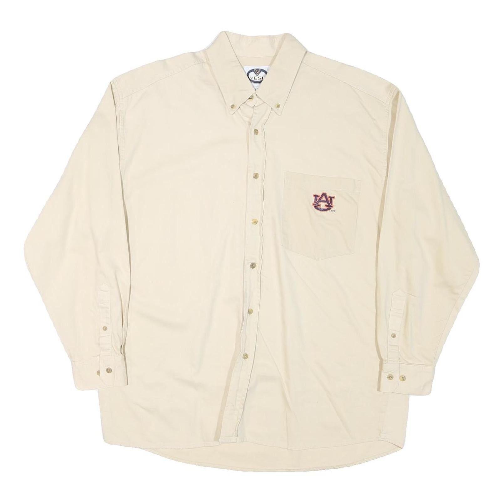 Buy VESI Mens Cream Auburn University Button-Down Cotton Blend Shirt L Casual Refurbished - $32.49 VESI Mens Cream Auburn University Button-Down Cotton Blend Shirt L Casual Refurbished - N/A refurbished available on Cerqular