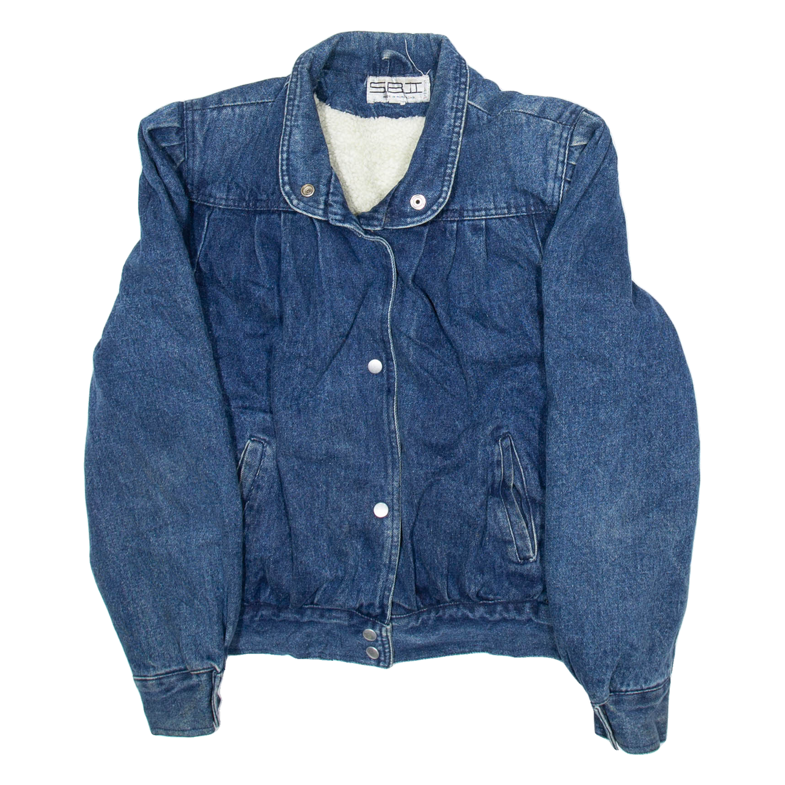 S.B.I Womens Sherpa Lined Denim Jacket Blue M Refurbished - N/A refurbished available on Cerqular