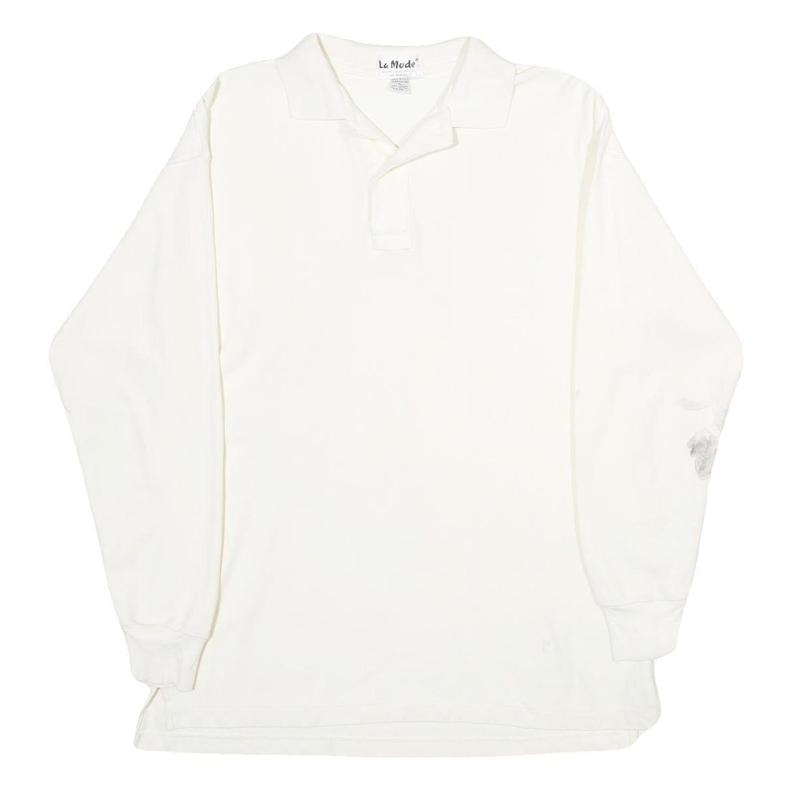 Buy LA MODE Mens White Long Sleeve Plain XL Cotton Polo Shirt Casual Basic Refurbished - $25.99 LA MODE Mens White Long Sleeve Plain XL Cotton Polo Shirt Casual Basic Refurbished - N/A refurbished available on Cerqular