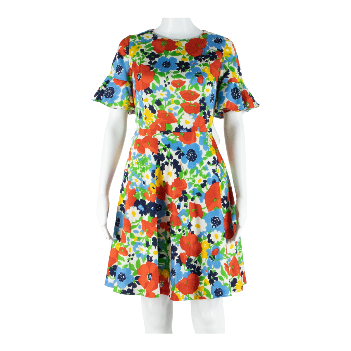 BED ROSE Womens Day Dress Blue Floral Short Sleeve Knee Length S Refurbished - N/A refurbished available on Cerqular