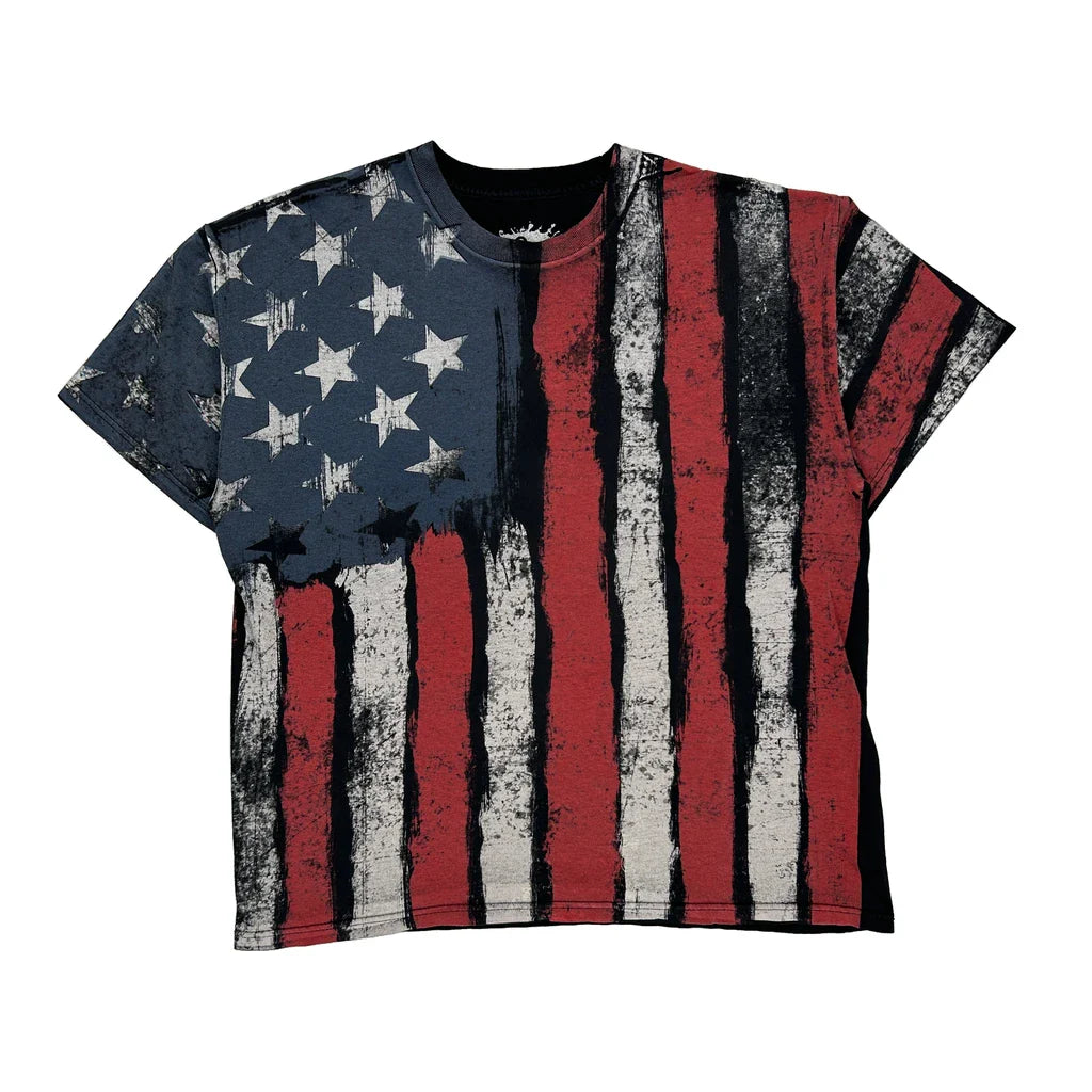 American Flag Dom Graphic T-Shirt - XL Multicoloured Cotton Refurbished - Thrifted (note: this is a term often used to describe second- refurbished available on Cerqular