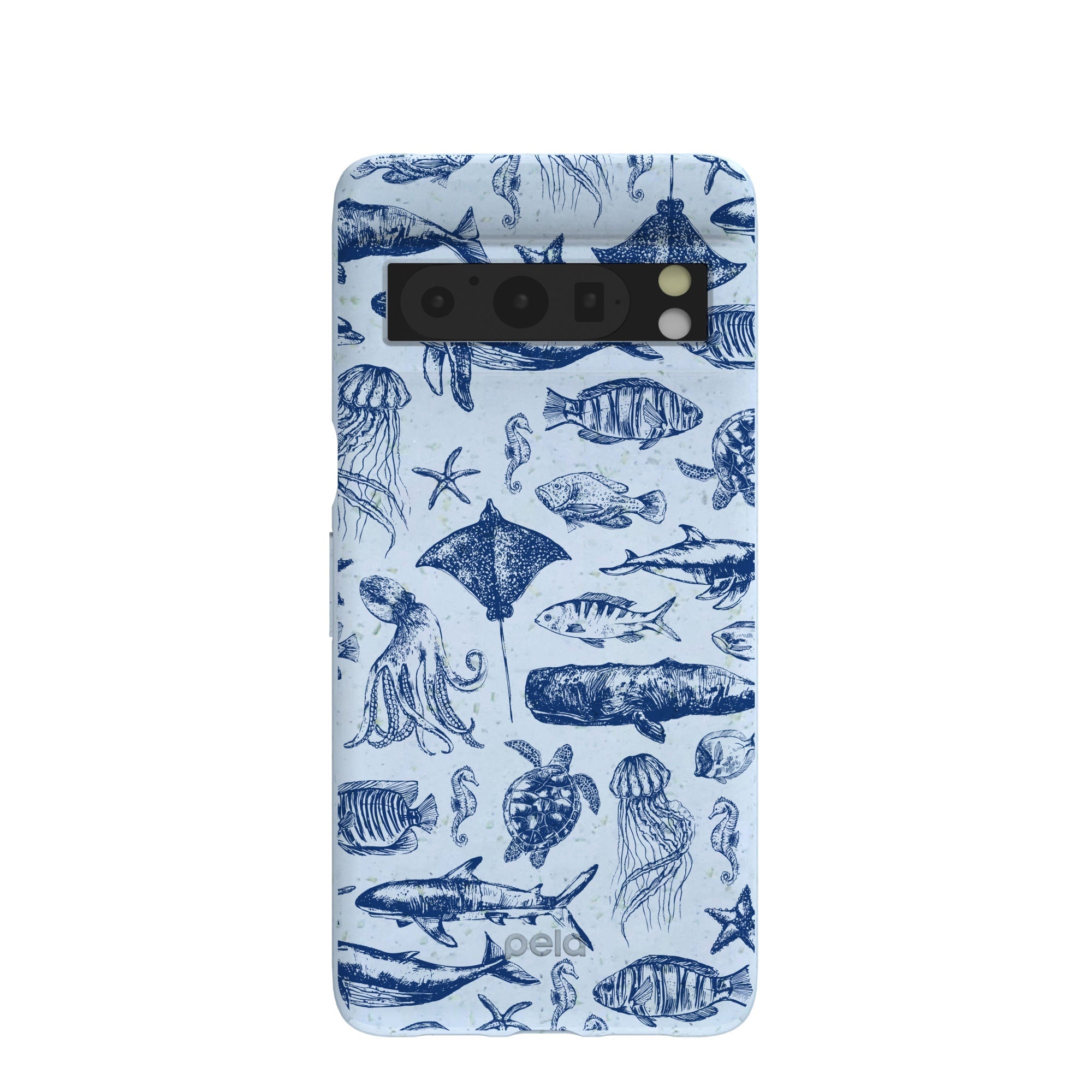 Powder Blue Marine Life Google Pixel 8 Pro Case Refurbished - Pela Case refurbished available on Cerqular