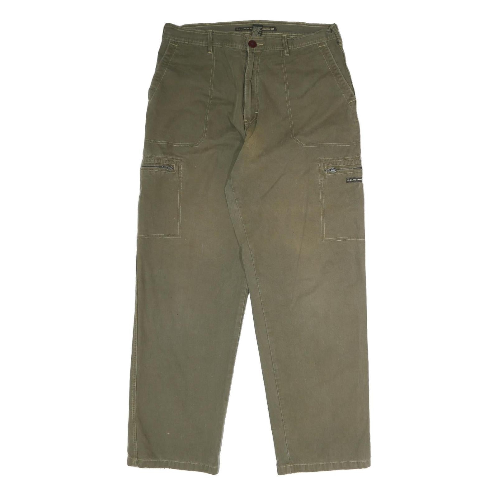 BE AUTHENTIC Mens Regular Fit Green Denim Regular Leg Cotton Blend W36 L31 Refurbished - N/A refurbished available on Cerqular