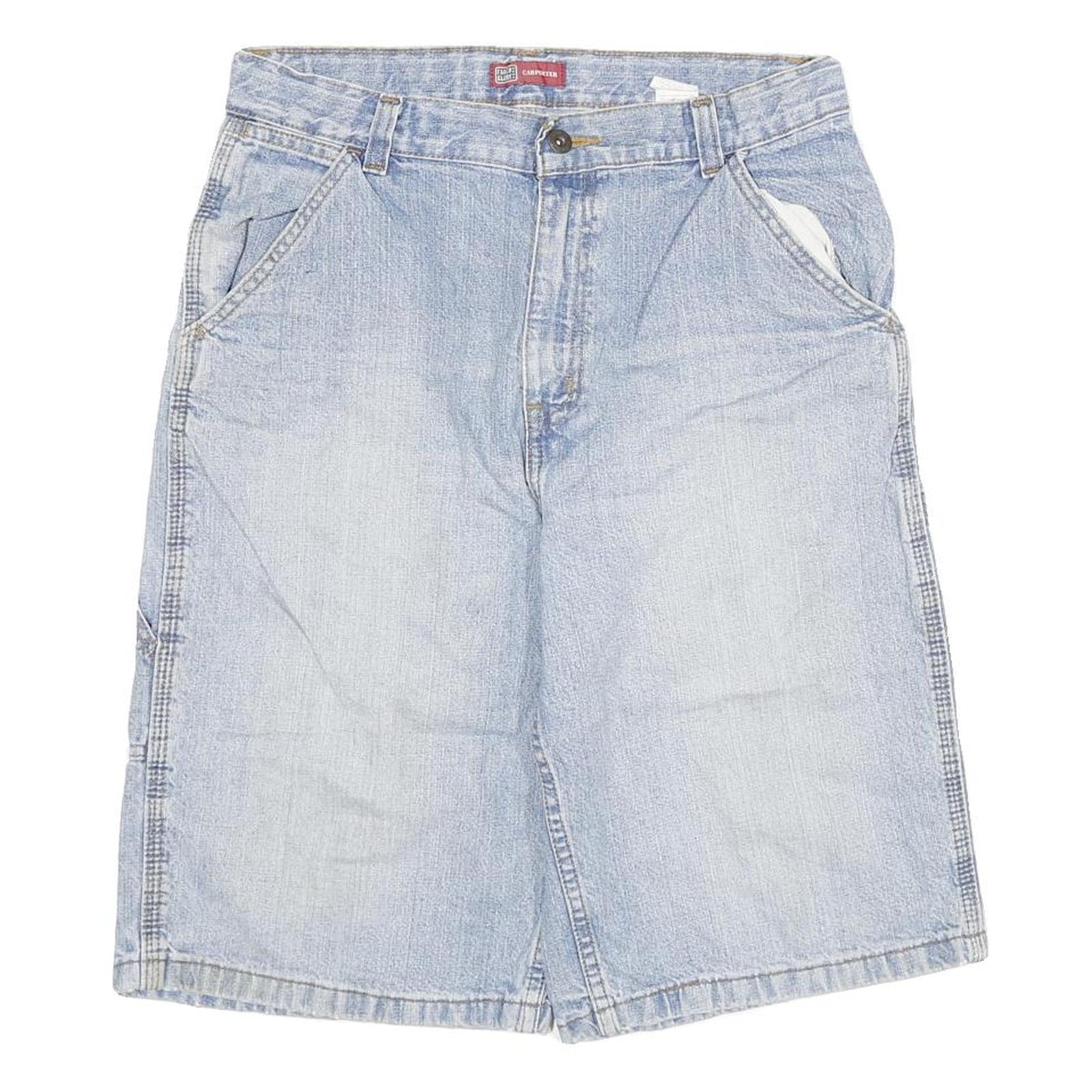 FADED GLORY Mens Denim Blue Casual Shorts L W30 Carpenter Style Cotton Blend Refurbished - N/A refurbished available on Cerqular