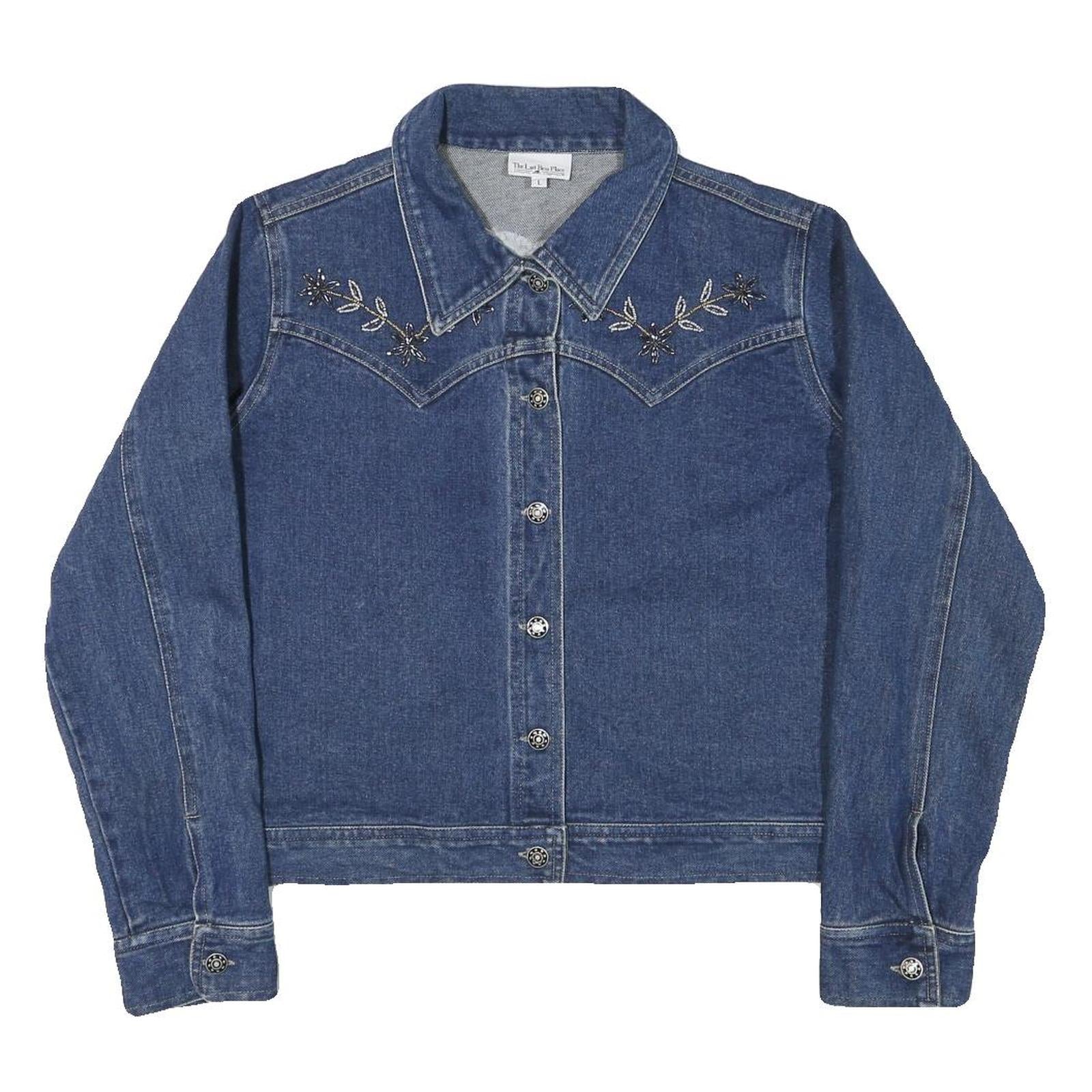 Buy THE LAST BEST PLACE Womens Blue Denim Embroidered Jacket L Cotton Blend Button Refurbished - $45.49 THE LAST BEST PLACE Womens Blue Denim Embroidered Jacket L Cotton Blend Button Refurbished - N/A refurbished available on Cerqular