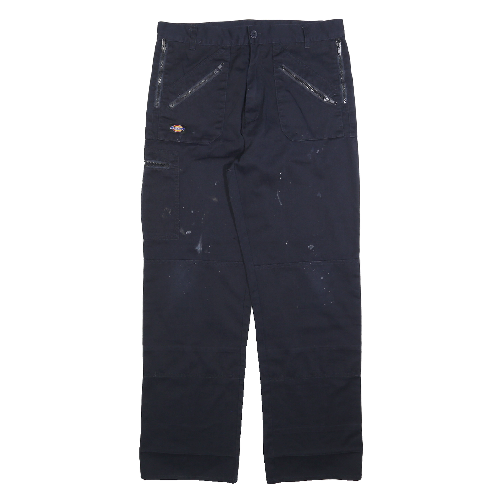 DICKIES Mens Cotton Blend Black Regular Tapered Trousers W34 L32 Workwear Zip Refurbished - N/A refurbished available on Cerqular