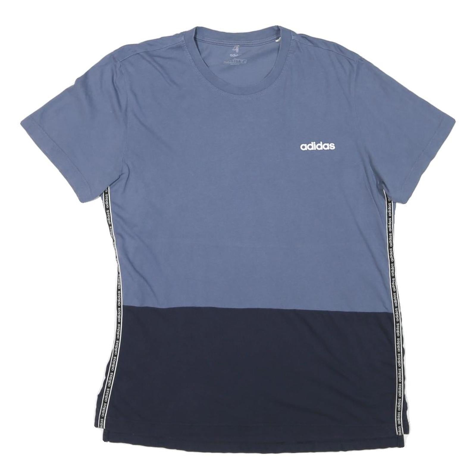 ADIDAS Mens Blue & Navy Modern T-Shirt L Short Sleeve Crew Neck Cotton Blend Refurbished - N/A refurbished available on Cerqular