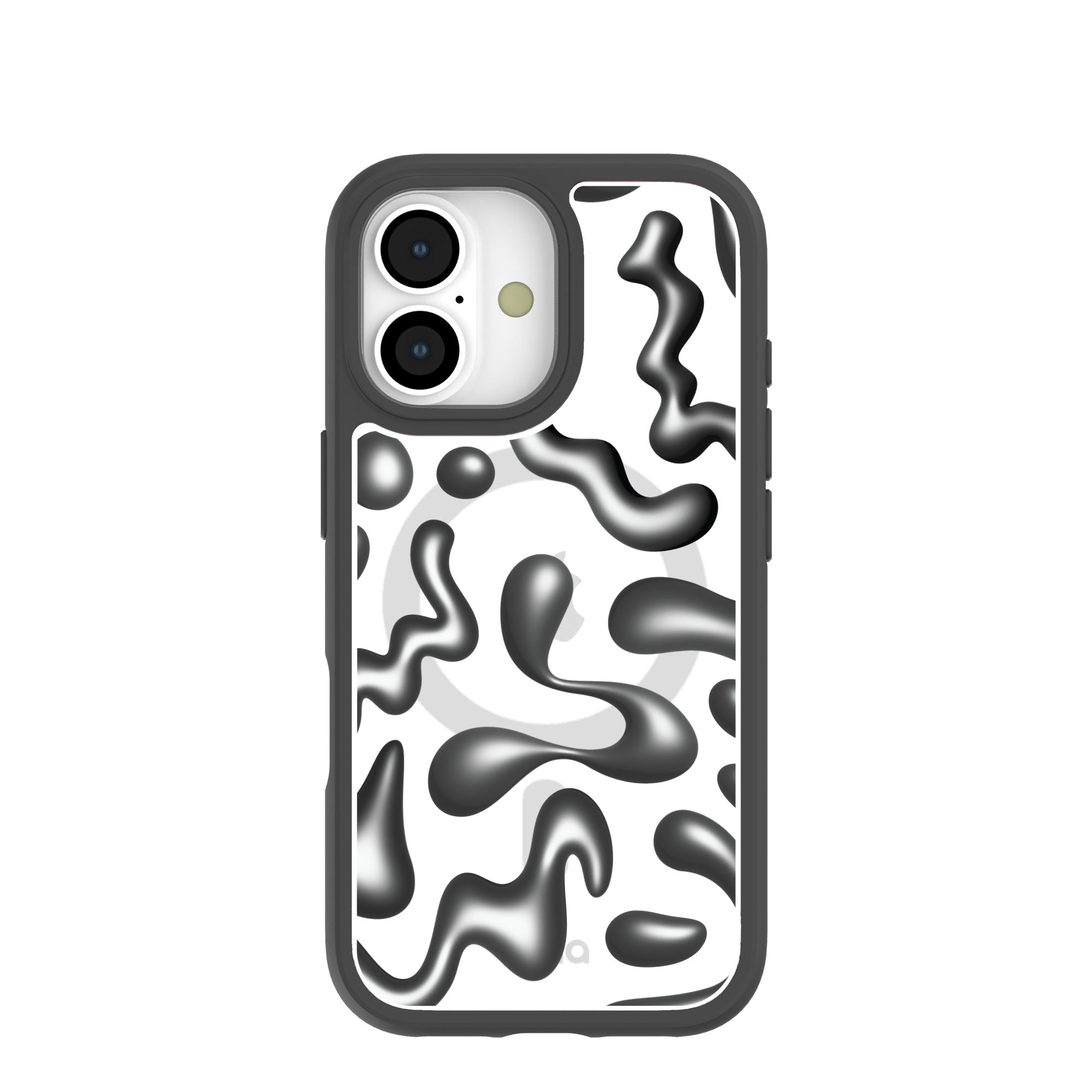 Clear Chrome Doodles iPhone 17 Case With Noir Ridge (MagSafe included) Refurbished - Pela Case refurbished available on Cerqular