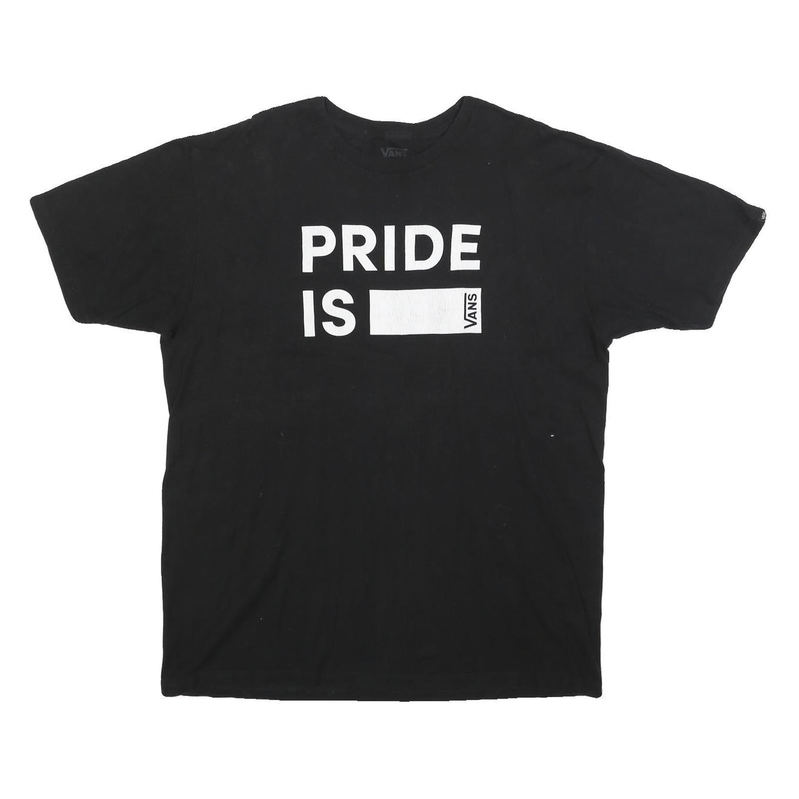 VANS Mens Black Pride Is Graphic T-Shirt L Short Sleeve Crew Neck Cotton Blend Refurbished - N/A refurbished available on Cerqular